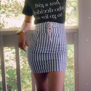 Stripped Pencil Skirt